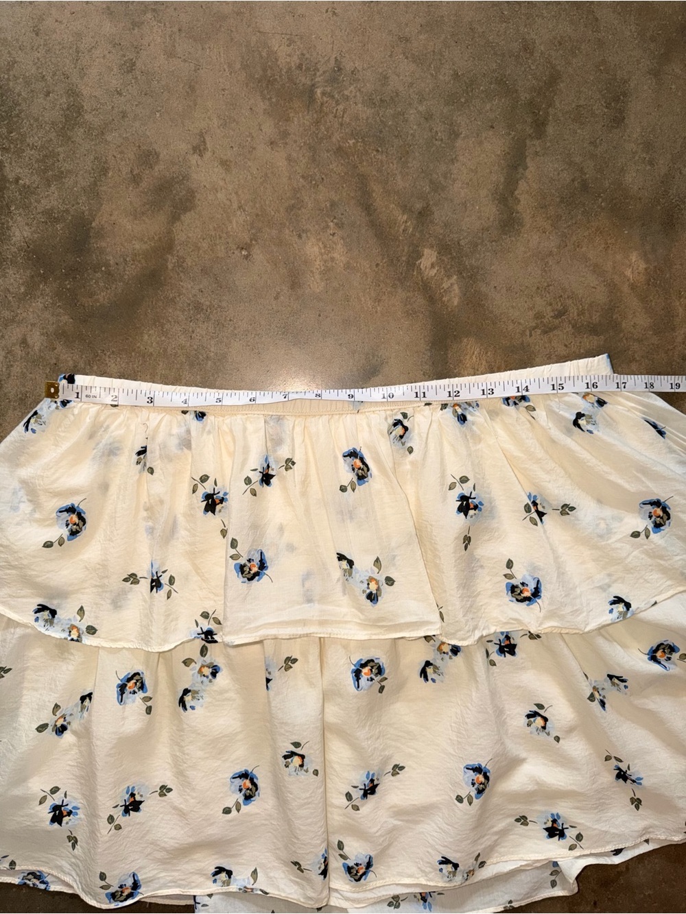 Universal Thread White Blue Floral Tiered Ruffle Mini Skirt Large - Picture 5 of 10